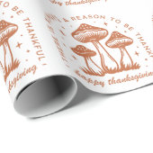 Happy thanksgiving mushroom whimsical terracotta cadeaupapier (Rol Hoek)