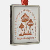 Happy thanksgiving mushroom whimsical terracotta metalen ornament (Rechts)