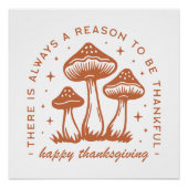 Happy thanksgiving mushroom whimsical terracotta perfect poster (Voorkant)