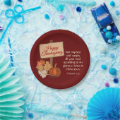 HAPPY THANKSGIVING My God zal BURGUNDY leveren Papieren Bordje (Feest)