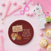 HAPPY THANKSGIVING My God zal BURGUNDY leveren Papieren Bordje (Feest)