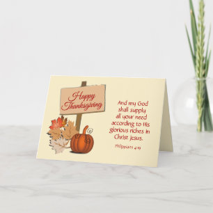 HAPPY THANKSGIVING My God zal Phil 4:19 leveren Feestdagen Kaart