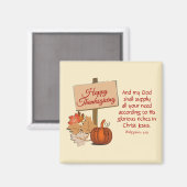 HAPPY THANKSGIVING My God zal Phil 4:19 leveren Magneet (Voorkant / Achterkant)