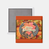 Happy Thanksgiving-najaar Maple Leaf-reeks Magneet (Voorkant / Achterkant)