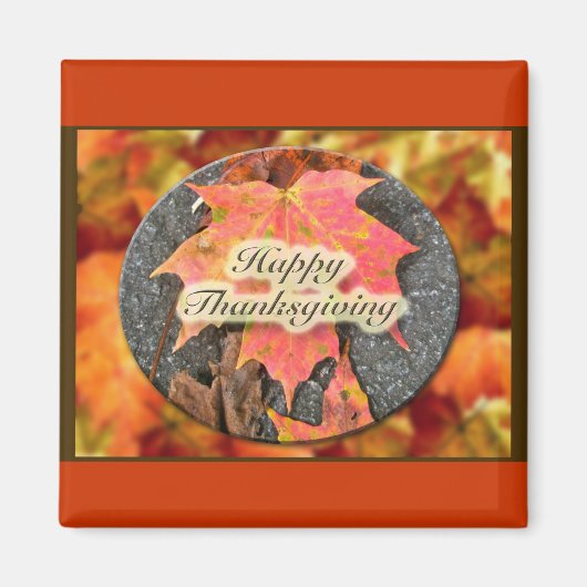 Happy Thanksgiving-najaar Maple Leaf-reeks Magneet (Voorkant)