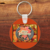 Happy Thanksgiving-najaar Maple Leaf-reeks Sleutelhanger (Voorkant)