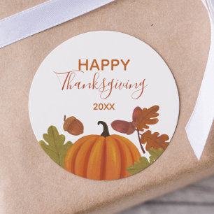 Happy Thanksgiving-najaarkleuren Ronde Sticker