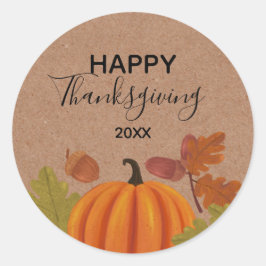Happy Thanksgiving-najaarkleuren Ronde Sticker