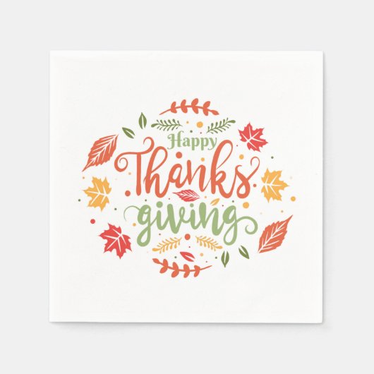 Happy Thanksgiving Napkins Servet (Voorkant)