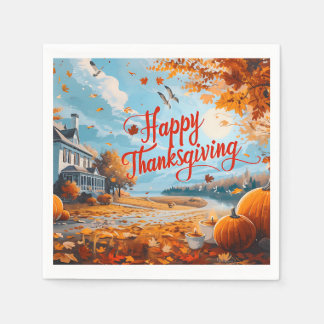Happy Thanksgiving Napkins Servet