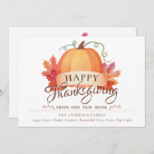 Happy Thanksgiving New Address Home Pumpkin Moving Aankondiging (Voorkant / Achterkant)