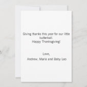 Happy Thanksgiving New Baby Turkey Card Bedankkaart (Achterkant)