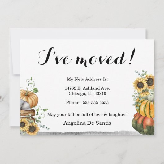 Happy Thanksgiving New Home kondiging Aankondiging (Achterkant)