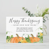 Happy Thanksgiving New Home Pumpkin Holiday Moving Aankondiging (Staand voorkant)