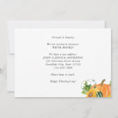 Happy Thanksgiving New Home Pumpkin Holiday Moving Aankondiging (Achterkant)