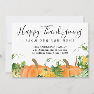 Happy Thanksgiving New Home Pumpkin Holiday Moving Aankondiging