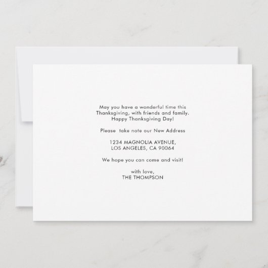 Happy Thanksgiving New Home Pumpkin Moving Aankondiging (Achterkant)