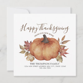 Happy Thanksgiving New Home Pumpkin Moving Aankondiging
