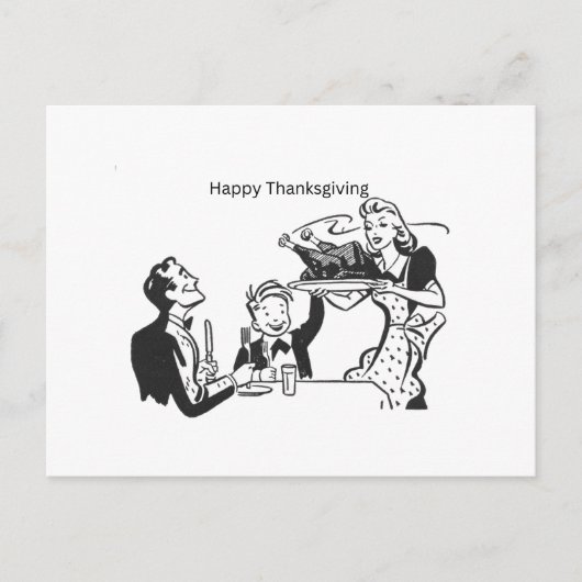 Happy Thanksgiving Note Kaart, Post Kaart (Voorkant)