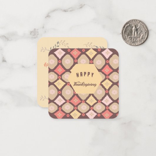 Happy Thanksgiving: Notitiekaartje (Voorkant / Achterkant in situ)