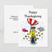 Happy Thanksgiving Notitiekaartje (Voorkant / Achterkant)