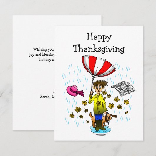 Happy Thanksgiving Notitiekaartje (Voorkant / Achterkant)