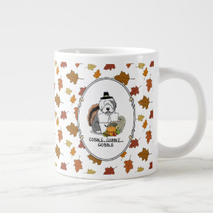 Happy Thanksgiving Old English Sheepdog Grey 1 Fun Grote Koffiekop