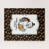 Happy Thanksgiving Old English Sheepdog Grey 1 Fun Legpuzzel (Horizontaal)