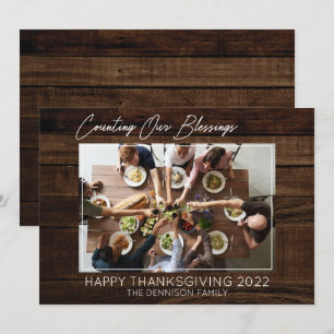 Happy Thanksgiving - Onze zegeningen tellen 1 Foto Feestdagenkaart