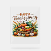Happy Thanksgiving – Oogstmand met pompoenen Acryl Bord (Voorkant)