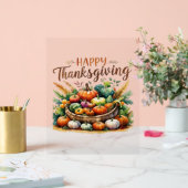 Happy Thanksgiving – Oogstmand met pompoenen Acryl Bord (Huwelijk)