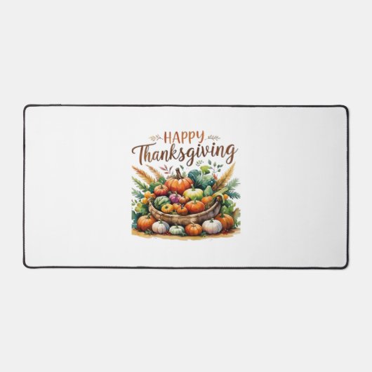 Happy Thanksgiving – Oogstmand met pompoenen Bureaumat (Voorkant)