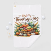 Happy Thanksgiving – Oogstmand met pompoenen Golfhanddoek (Insitu)