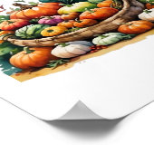 Happy Thanksgiving – Oogstmand met pompoenen Poster (Hoek)