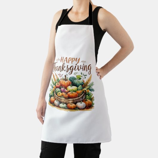 Happy Thanksgiving – Oogstmand met pompoenen Schort (Insitu)