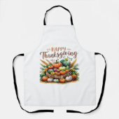 Happy Thanksgiving – Oogstmand met pompoenen Schort (Voorkant)