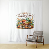 Happy Thanksgiving – Oogstmand met pompoenen Wandkleed (In situ)