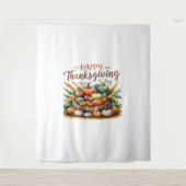 Happy Thanksgiving – Oogstmand met pompoenen Wandkleed (Voorkant)