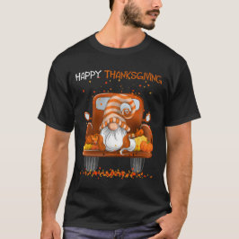Happy Thanksgiving op pick-up truck Gnomes liefheb T-shirt