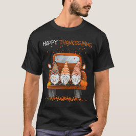 Happy Thanksgiving op pick-up truck Gnomes liefheb T-shirt
