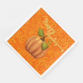 Happy Thanksgiving Oranje en gele wervelingen Servet (Hoek)
