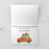 Happy Thanksgiving Oranje Retro Fiat 500 Kaart (Binnen)
