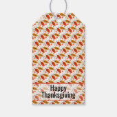 Happy Thanksgiving Oranje Yellow Fall Leaves Cadeaulabel (Voorkant)