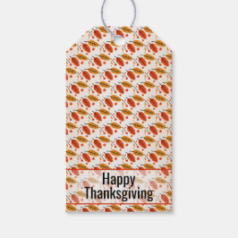 Happy Thanksgiving Oranje Yellow Fall Leaves Cadeaulabel
