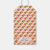 Happy Thanksgiving Oranje Yellow Fall Leaves Cadeaulabel (Achterkant)