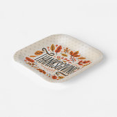 Happy Thanksgiving Oranje Yellow Fall Leaves Papieren Bordje (Gebogen)