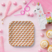 Happy Thanksgiving Oranje Yellow Fall Leaves Papieren Bordje (Feest)