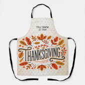 Happy Thanksgiving Oranje Yellow Fall Leaves Schort (Voorkant)