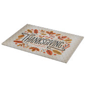 Happy Thanksgiving Oranje Yellow Fall Leaves Snijplank (Hoek)