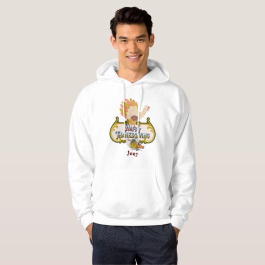 Happy thanksgiving outfit - gepersonaliseerde naam hoodie (Voorkant volledig)